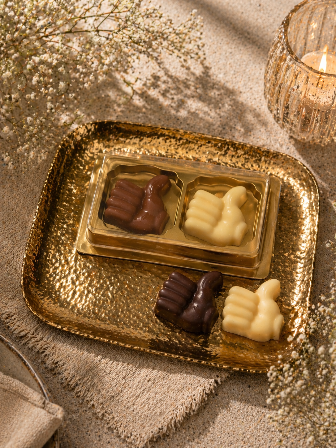 Like duim 2 chocolaatjes in doos